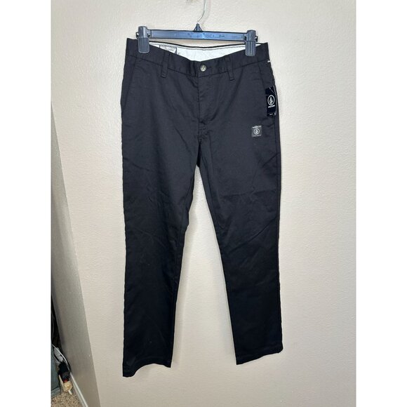 NWT Volcom Mens Corpo Class Pants Black Size 28 Cotton & Polyester Blend - Picture 1 of 8